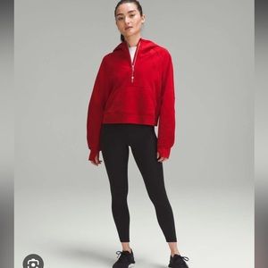 Scuba over sized half- zip / college crimson ❤️/ size M/L